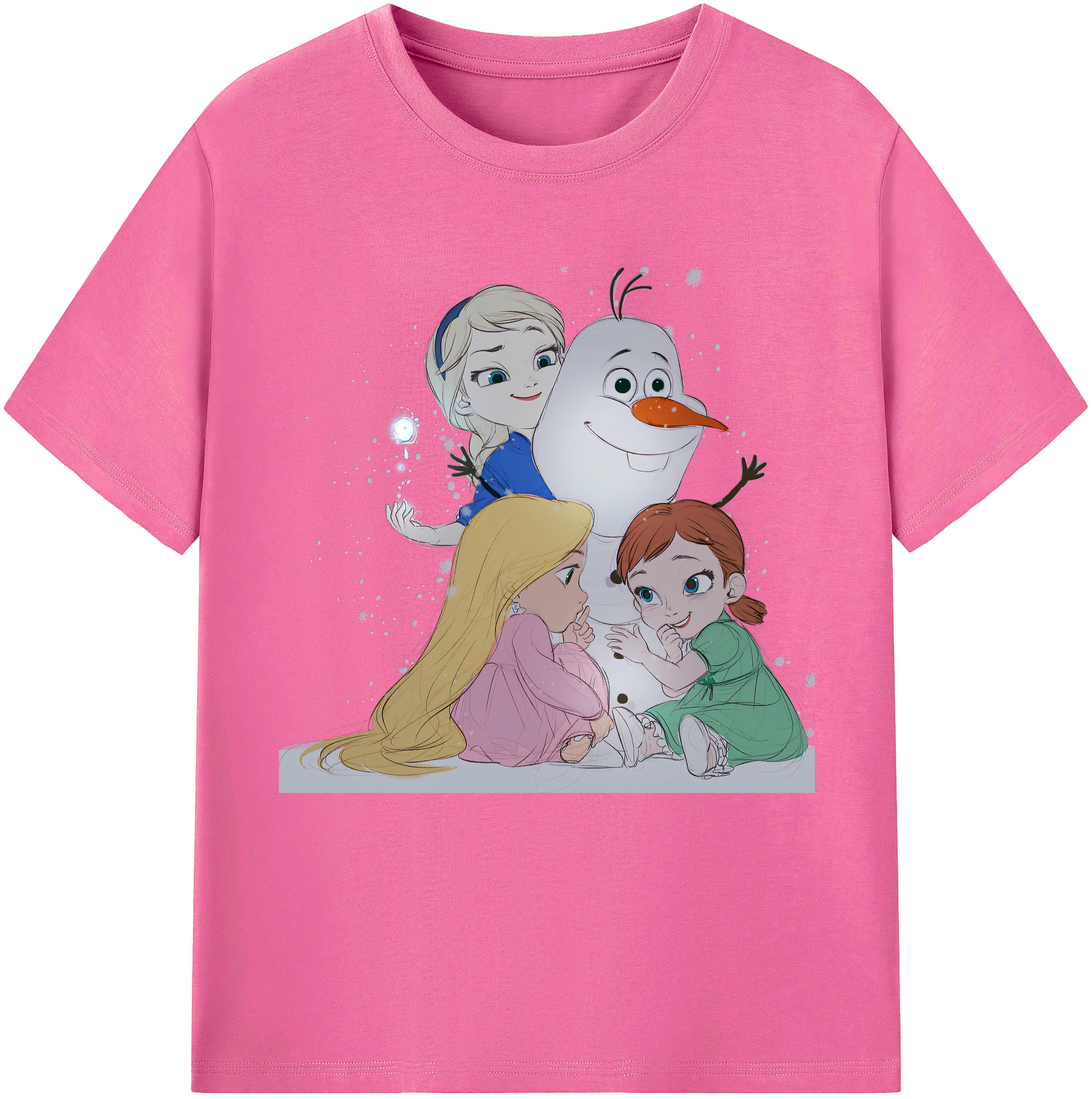 （画像用） アナと雪の女王 アンナ エルサ Frozen Anna Elsa レディースカジュアルプリントTシャツ（綿100％）